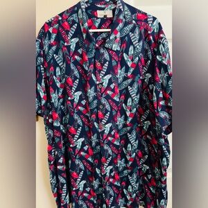 Oak Hill Multicolored 100%Rayon Surfboard Print Men’s 3XL Short Sleeve Button Up